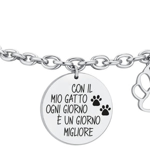 Bracciale da Donna in acciaio Luca Barra Gatto BK2647