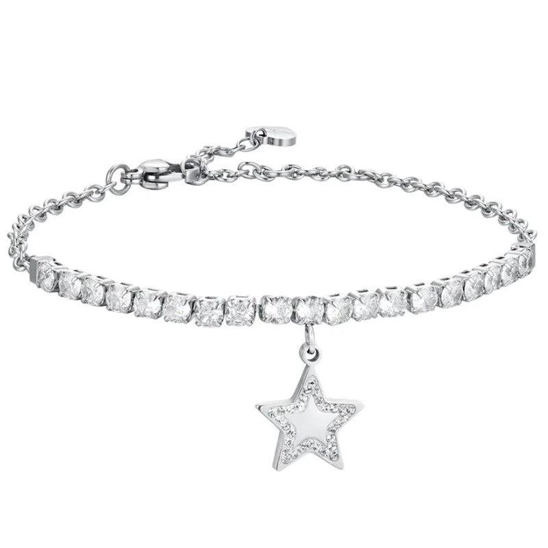 Bracciale tennis da donna in acciaio con cristalli Luca Barra BK2673