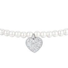 Carica l'immagine nel visualizzatore di Gallery, Bracciale da donna in acciaio con perle e cuore Luca Barra BK2690
