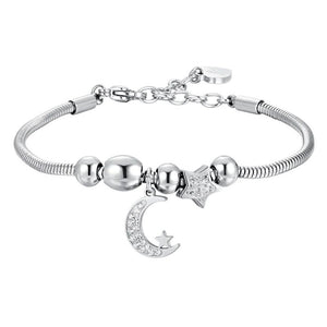 Bracciale da Donna in acciaio con luna e stella Luca Barra BK2698