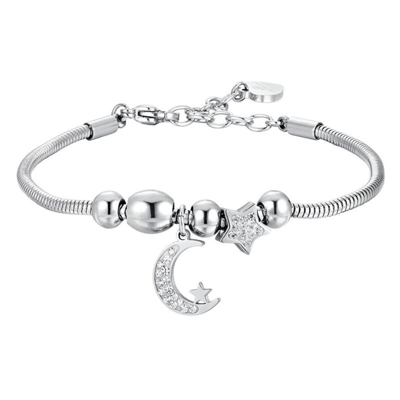 Bracciale da Donna in acciaio con luna e stella Luca Barra BK2698