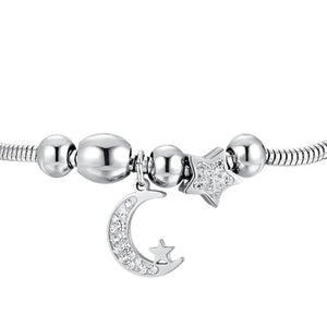 Bracciale da Donna in acciaio con luna e stella Luca Barra BK2698