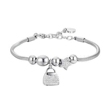 Carica l&#39;immagine nel visualizzatore di Gallery, Bracciale da donna in acciaio con cristalli Luca Barra BK2702
