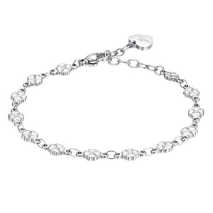 Bracciale da donna in acciaio con quadrifogli Luca Barra BK2723