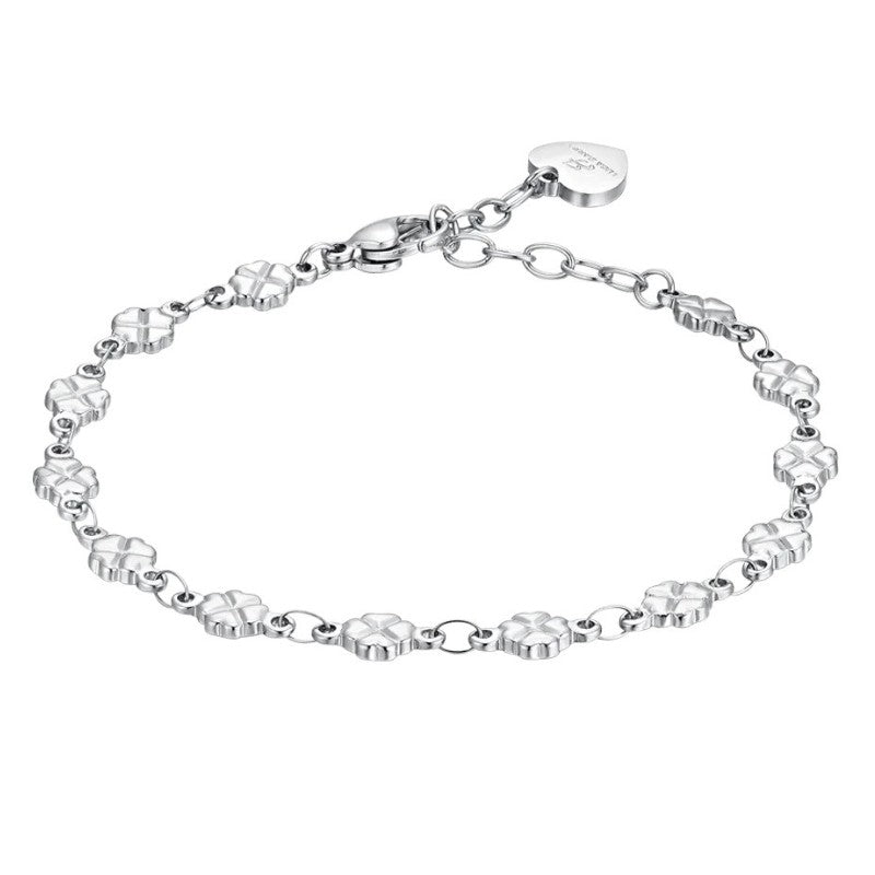 Bracciale da donna in acciaio con quadrifogli Luca Barra BK2723