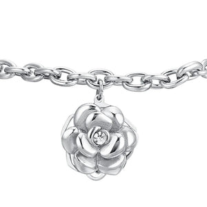 Bracciale da donna in acciaio con rosa girevole Luca Barra BK2742