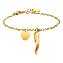 Cargar imagen en el visor de la galería, Bracciale da donna in acciaio dorato Luca Barra BK2756
