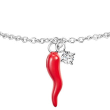 Cargar imagen en el visor de la galería, Bracciale da donna in acciaio con corno e zircone Luca Barra BK2758
