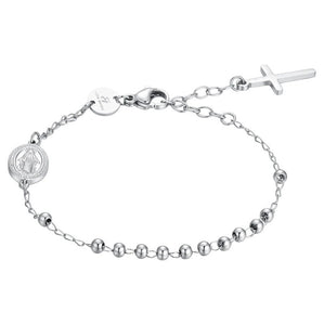 Bracciale rosario da donna in acciaio Luca Barra BK2807