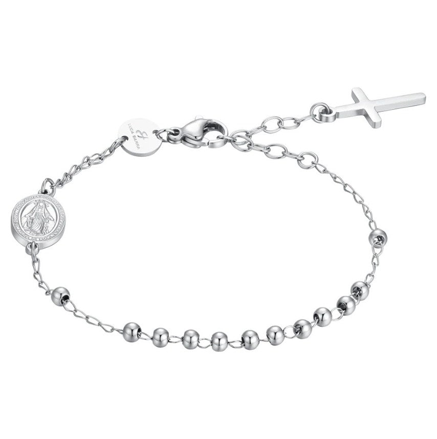 Bracciale rosario da donna in acciaio Luca Barra BK2807