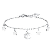 Cargar imagen en el visor de la galería, Bracciale da donna in acciaio con zircone e stelle Luca Barra BK2821
