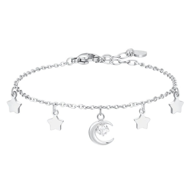 Bracciale da donna in acciaio con zircone e stelle Luca Barra BK2821