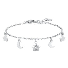 Cargar imagen en el visor de la galería, Bracciale da donna in acciaio lune e stelle Luca Barra BK2823
