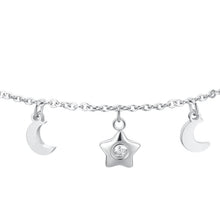 Cargar imagen en el visor de la galería, Bracciale da donna in acciaio lune e stelle Luca Barra BK2823
