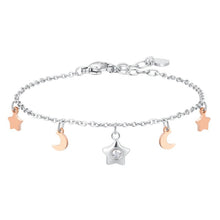 Cargar imagen en el visor de la galería, Bracciale da donna in acciaio lune e stelle Luca Barra BK2824

