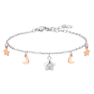 Bracciale da donna in acciaio lune e stelle Luca Barra BK2824