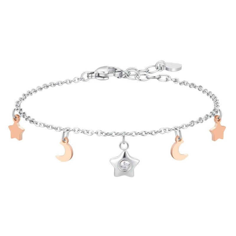 Bracciale da donna in acciaio lune e stelle Luca Barra BK2824