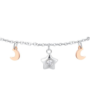 Bracciale da donna in acciaio lune e stelle Luca Barra BK2824