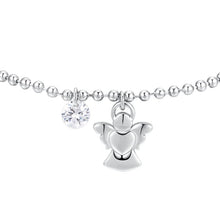 Cargar imagen en el visor de la galería, Bracciale da donna in acciaio con angelo e zircone Luca Barra BK2825
