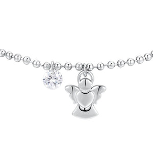 Bracciale da donna in acciaio con angelo e zircone Luca Barra BK2825