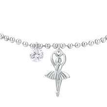 Cargar imagen en el visor de la galería, Bracciale da donna in acciaio con ballerina e zircone Luca Barra BK2826
