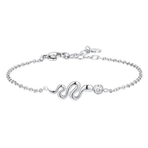 Bracciale da donna in acciaio con serpente e cristallo Luca Barra BK2828