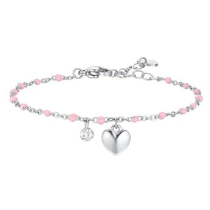 Collana da donna in acciaio con Cuore e Cristallo Luca Barra BK2832