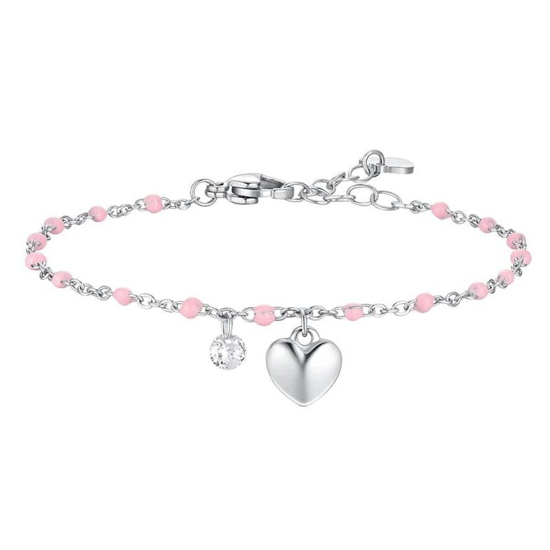 Collana da donna in acciaio con Cuore e Cristallo Luca Barra BK2832