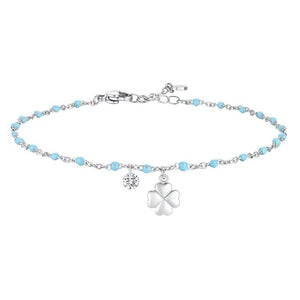 Collana da donna in acciaio con quadrifoglio e Cristallo Luca Barra BK2834
