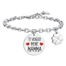 Cargar imagen en el visor de la galería, Bracciale da donna in acciaio ti voglio bene mamma Luca Barra BK2836

