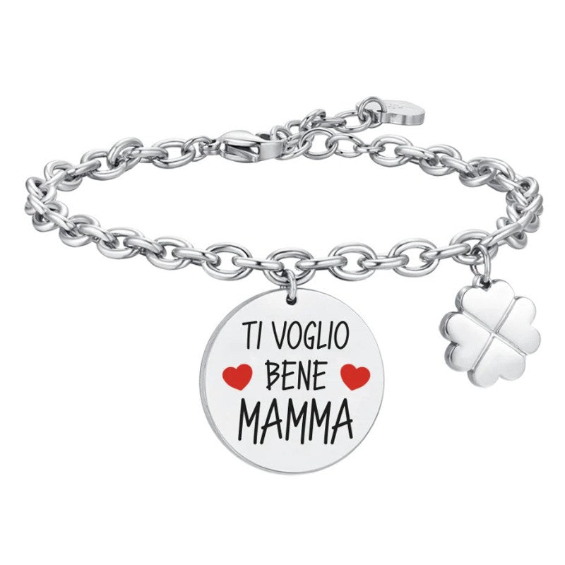 Bracciale da donna in acciaio ti voglio bene mamma Luca Barra BK2836