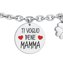 Cargar imagen en el visor de la galería, Bracciale da donna in acciaio ti voglio bene mamma Luca Barra BK2836
