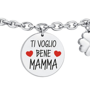 Bracciale da donna in acciaio ti voglio bene mamma Luca Barra BK2836
