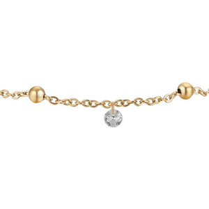 Bracciale da donna in acciaio dorato con zirconi bianchi BK2839
