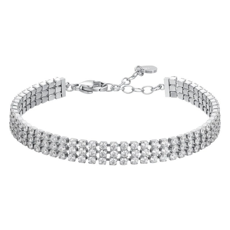 Bracciale da donna tennis in acciaio con zirconi Luca Barra BK2840