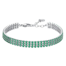 Cargar imagen en el visor de la galería, Bracciale tennis da donna in acciaio con zirconi Luca barra BK2842
