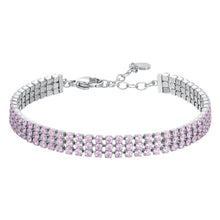 Carica l&#39;immagine nel visualizzatore di Gallery, Bracciale tennis da donna in acciaio con zirconi Luca Barra BK2843
