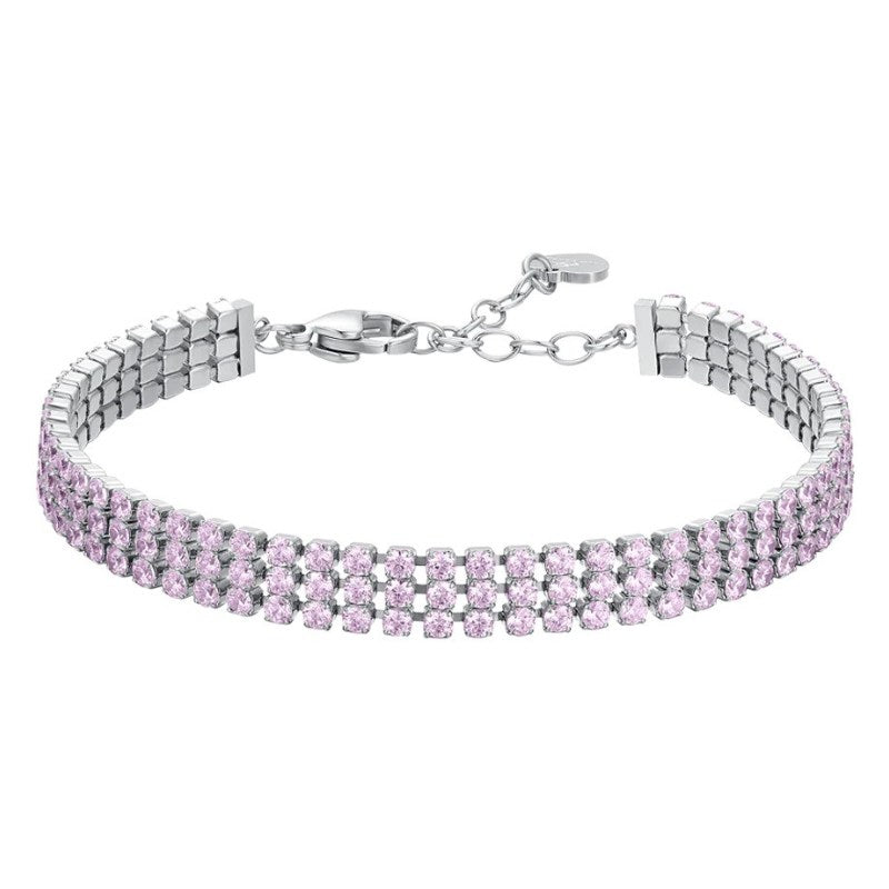 Bracciale tennis da donna in acciaio con zirconi Luca Barra BK2843