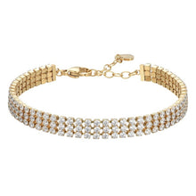 Cargar imagen en el visor de la galería, Bracciale tennis da donna in acciaio dorato con zirconi Luca Barra BK2845
