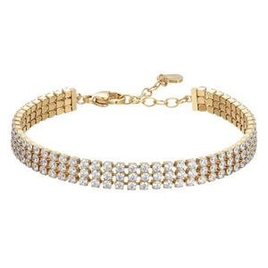 Bracciale tennis da donna in acciaio dorato con zirconi Luca Barra BK2845