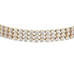 Bracciale tennis da donna in acciaio dorato con zirconi Luca Barra BK2845