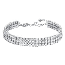 Cargar imagen en el visor de la galería, Bracciale tennis da donna in acciaio con zirconi bianchi Luca Barra BK2846
