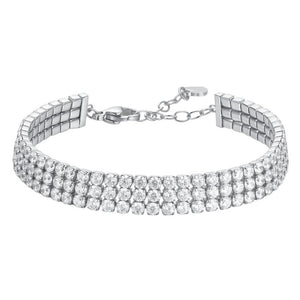 Bracciale tennis da donna in acciaio con zirconi bianchi Luca Barra BK2846