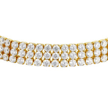 Cargar imagen en el visor de la galería, Bracciale tennis da donna in acciaio dorato con zirconi Luca Barra BK2847
