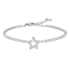 Load image into Gallery viewer, Bracciale tennis da donna in acciaio con stella zirconi Luca Barra BK2865
