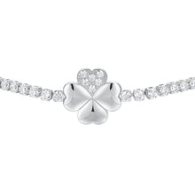 Load image into Gallery viewer, Bracciale tennis da donna in acciaio con quadrifoglio zirconi Luca Barra BK2866
