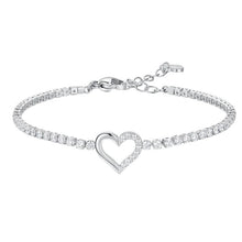 Load image into Gallery viewer, Bracciale tennis da donna in acciaio con cuore zirconi Luca Barra BK2867
