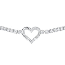 Load image into Gallery viewer, Bracciale tennis da donna in acciaio con cuore zirconi Luca Barra BK2867
