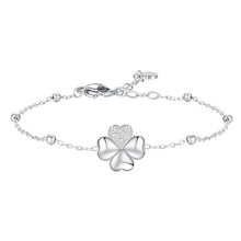 Cargar imagen en el visor de la galería, Bracciale da donna in acciaio con quadrifoglio zirconi Luca Barra BK2870
