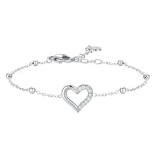 Cargar imagen en el visor de la galería, Bracciale da donna in acciaio con cuore zirconi Luca Barra BK2871
